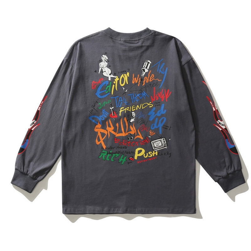 Cotton T-shirt with Graffiti Multicolor logo print